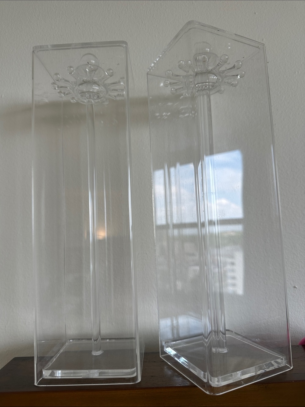 Clear Acrylic Display Pillar Pair - Transparent